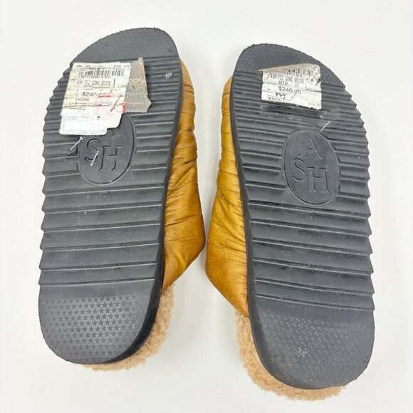 ASH Gong Faux Fur Puff Lined Loafer Mule Shoe Slippers Size 7 | 37 - Picture 8 of 9